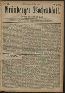 Grünberger Wochenblatt: Zeitung für Stadt und Land, No. 55. (9. Mai 1883)