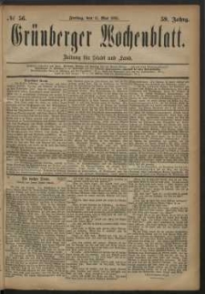 Grünberger Wochenblatt: Zeitung für Stadt und Land, No. 56. (11. Mai 1883)