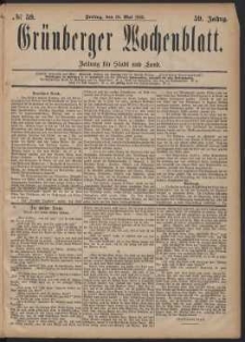 Grünberger Wochenblatt: Zeitung für Stadt und Land, No. 59. (18. Mai 1883)