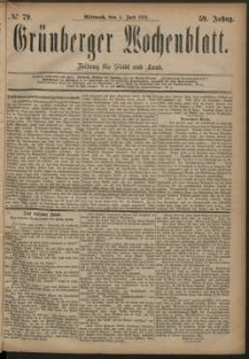 Grünberger Wochenblatt: Zeitung für Stadt und Land, No. 79. (4. Juli 1883)