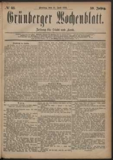 Grünberger Wochenblatt: Zeitung für Stadt und Land, No. 83. (13. Juli 1883)