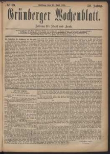 Grünberger Wochenblatt: Zeitung für Stadt und Land, No. 89. (27. Juli 1883)