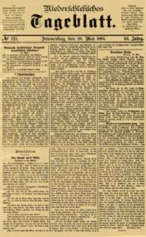 Niederschlesisches Tageblatt, no 121 (Donnerstag, den 28. Mai 1885)