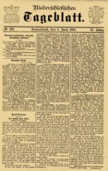 Niederschlesisches Tageblatt, no 129 (Sonnabend, den 6. Juni 1885)