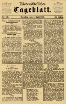 Niederschlesisches Tageblatt, no 155 (Dienstag, den 7. Juli 1885)