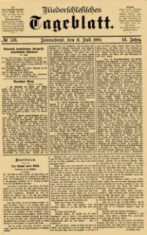 Niederschlesisches Tageblatt, no 159 (Sonnabend, den 11. Juli 1885)