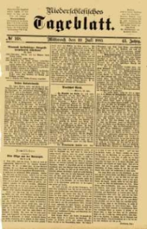 Niederschlesisches Tageblatt, no 168 (Mittwoch, den 22. Juli 1885)