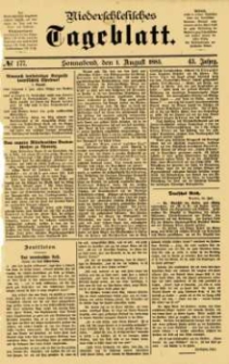 Niederschlesisches Tageblatt, no 177 (Sonnabend, den 1. August 1885)