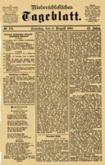 Niederschlesisches Tageblatt, no 178 (Sonntag, den 2. August 1885)