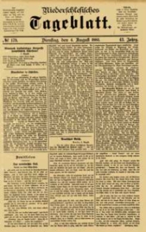 Niederschlesisches Tageblatt, no 179 (Dienstag, den 4. August 1885)