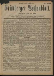 Grünberger Wochenblatt: Zeitung für Stadt und Land, No. 93. (5. August 1883)