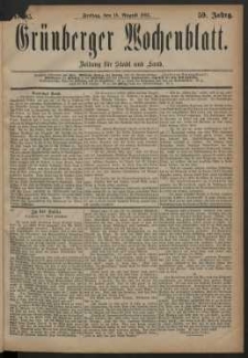Grünberger Wochenblatt: Zeitung für Stadt und Land, No. 95. (10. August 1883)