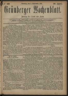 Grünberger Wochenblatt: Zeitung für Stadt und Land, No. 108. (9. September 1883)