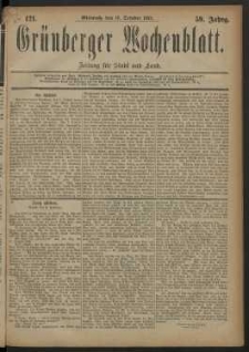 Grünberger Wochenblatt: Zeitung für Stadt und Land, No. 121. (10. October 1883)