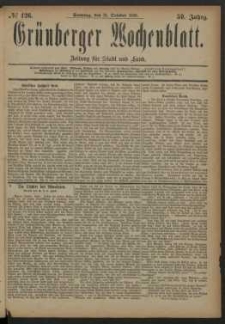 Grünberger Wochenblatt: Zeitung für Stadt und Land, No. 126. (21. October 1883)