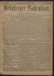 Grünberger Wochenblatt: Zeitung für Stadt und Land, No. 134. (9. November 1883)