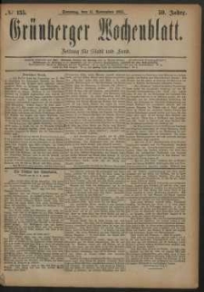 Grünberger Wochenblatt: Zeitung für Stadt und Land, No. 135. (11. November 1883)