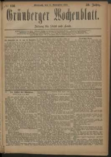 Grünberger Wochenblatt: Zeitung für Stadt und Land, No. 136. (14. November 1883)