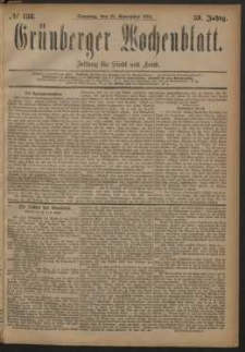 Grünberger Wochenblatt: Zeitung für Stadt und Land, No. 138. (18. November 1883)