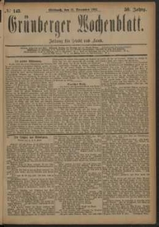 Grünberger Wochenblatt: Zeitung für Stadt und Land, No. 148. (12. December 1883)