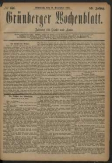 Grünberger Wochenblatt: Zeitung für Stadt und Land, No. 151. (19. December 1883)