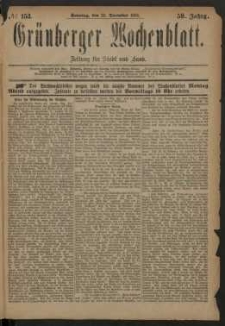 Grünberger Wochenblatt: Zeitung für Stadt und Land, No. 153. (23. December 1883)