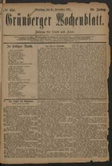 Grünberger Wochenblatt: Zeitung für Stadt und Land, No. 154. (25. December 1883)