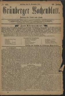 Grünberger Wochenblatt: Zeitung für Stadt und Land, No. 155. (28. December 1883)