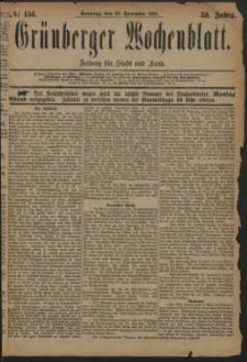 Grünberger Wochenblatt: Zeitung für Stadt und Land, No. 156. (30. December 1883)