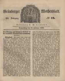 Gr&uuml;nberger Wochenblatt, No. 16. (22. Februar 1849).