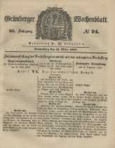 Grünberger Wochenblatt, No. 24. (22. März 1849).