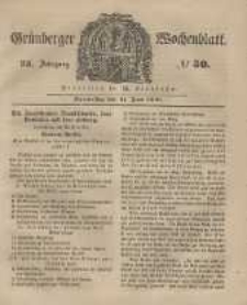 Grünberger Wochenblatt, No. 50. (21. Juni 1849).