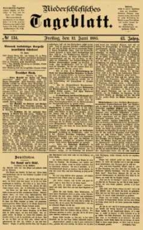 Niederschlesisches Tageblatt, no 134 (Freitag, den 12. Juni 1885)