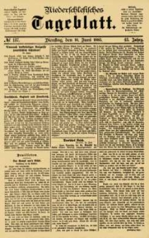Niederschlesisches Tageblatt, no 137 (Dienstag, den 16. Juni 1885)
