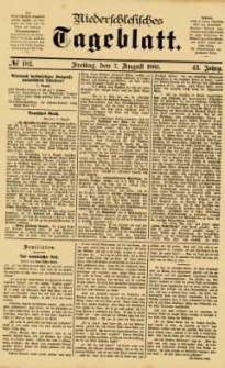Niederschlesisches Tageblatt, no 182 (Freitag, den 7. August 1885)