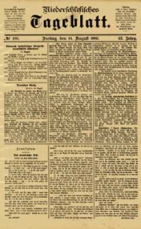 Niederschlesisches Tageblatt, no 188 (Freitag, den 14. August 1885)