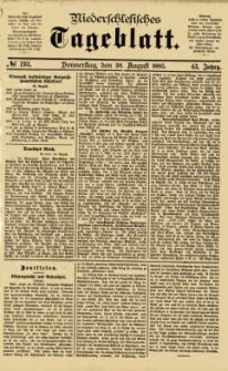 Niederschlesisches Tageblatt, no 193 (Donnerstag, den 20. August 1885)