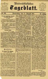 Niederschlesisches Tageblatt, no 199 (Donnerstag, den 27. August 1885)