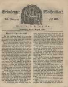 Grünberger Wochenblatt, No. 62. (2. August 1849).