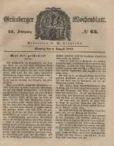 Grünberger Wochenblatt, No. 63. (6. August 1849).