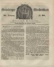 Grünberger Wochenblatt, No. 68. (23. August 1849).