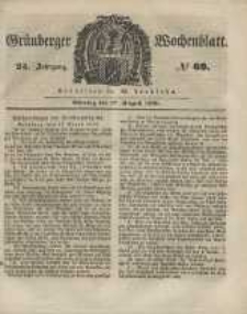 Grünberger Wochenblatt, No. 69. (27. August 1849).