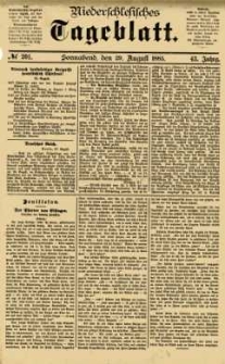 Niederschlesisches Tageblatt, no 201 (Sonnabend, den 29. August 1885)