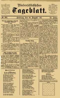 Niederschlesisches Tageblatt, no 202 (Sonntag, den 30. August 1885)
