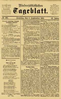 Niederschlesisches Tageblatt, no 208 (Sonntag, den 6. September 1885)
