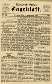 Niederschlesisches Tageblatt, no 209 (Dienstag, den 8. September 1885)