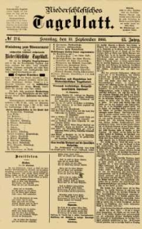 Niederschlesisches Tageblatt, no 214 (Sonntag, den 13. September 1885)