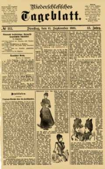 Niederschlesisches Tageblatt, no 215 (Dienstag, den 15. September 1885)