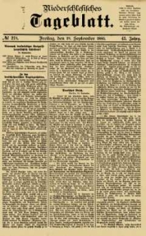 Niederschlesisches Tageblatt, no 218 (Freitag, den 18. September 1885)