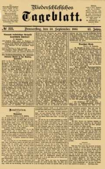 Niederschlesisches Tageblatt, no 223 (Donnerstag, den 24. September 1885)